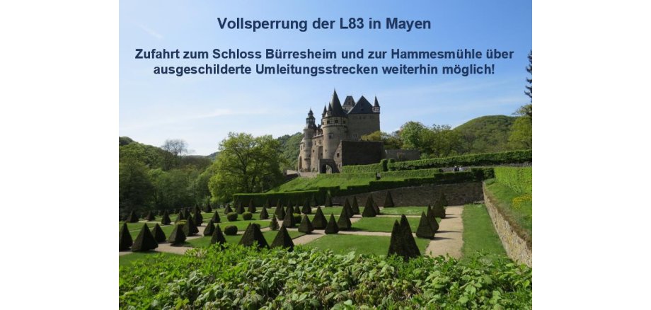 Infoschild zur Vollsperrung auf der L83