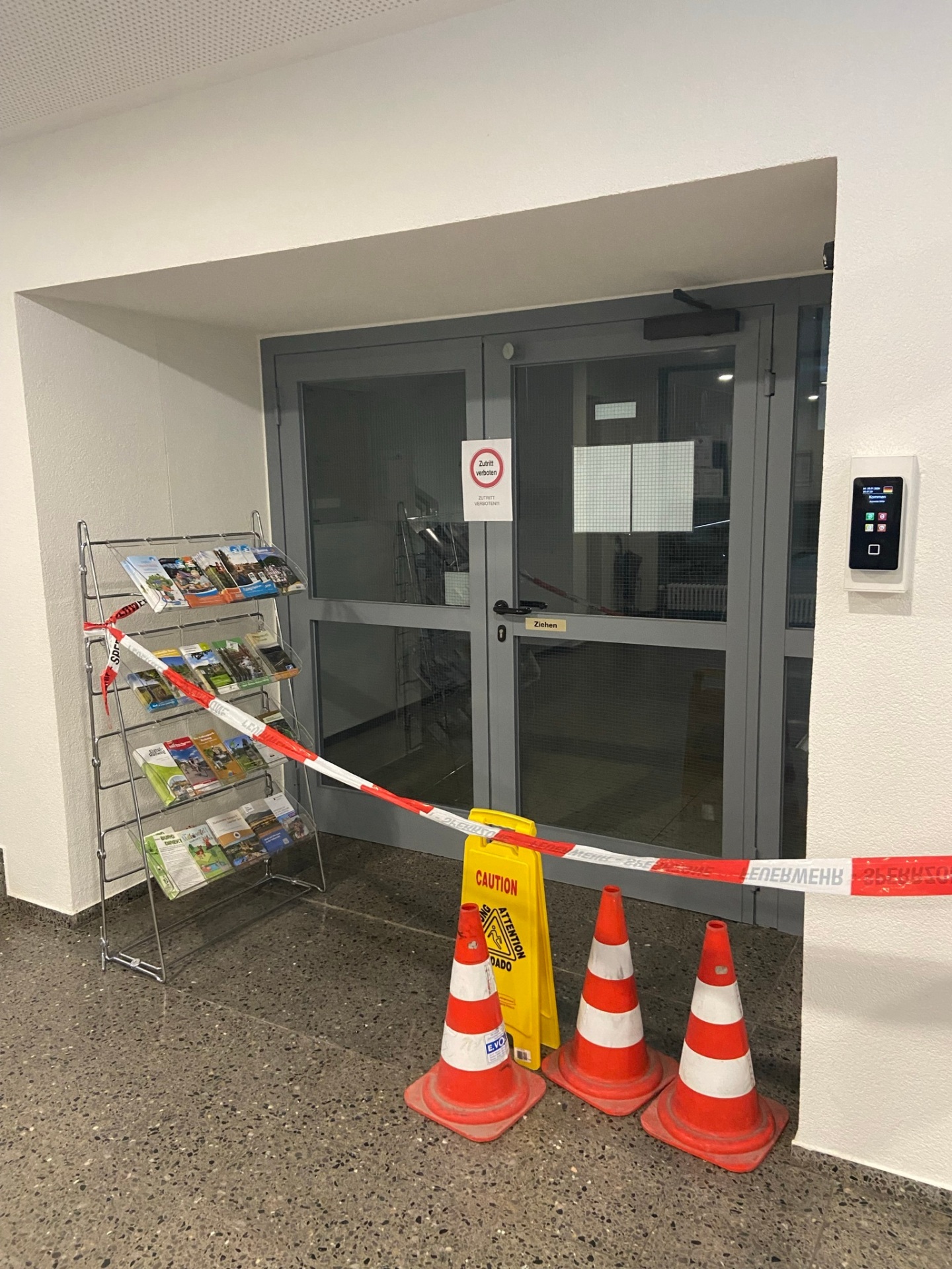 gesperrter Altbau-Bereich im Rathaus der Verbandsgemeindeverwaltung Vordereifel