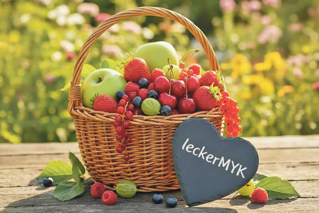 Das Bild zeigt einen Korb mit Beeren